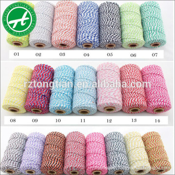 Hot sale golden color cotton bakers twine for gift wrapping,gift packing,wedding decoration